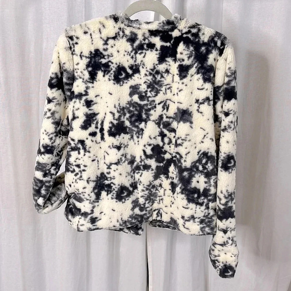 WILLOW & CLAY NWOT Crop Faux Fur Lined Pockets Open Front Cardigan, Size M - Picture 5 of 10